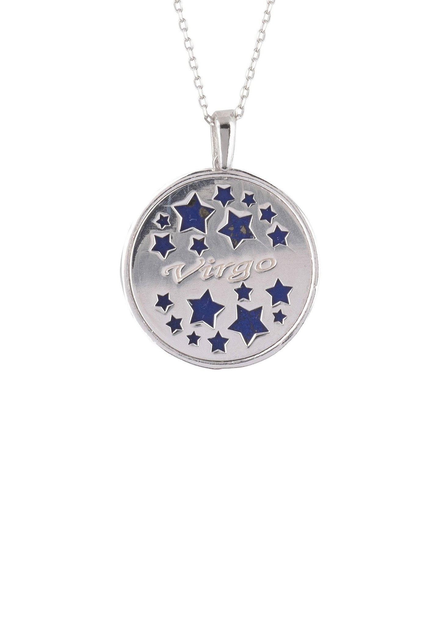 Zodiac Lapis Lazuli Gemstone Star Constellation Pendant Necklace
